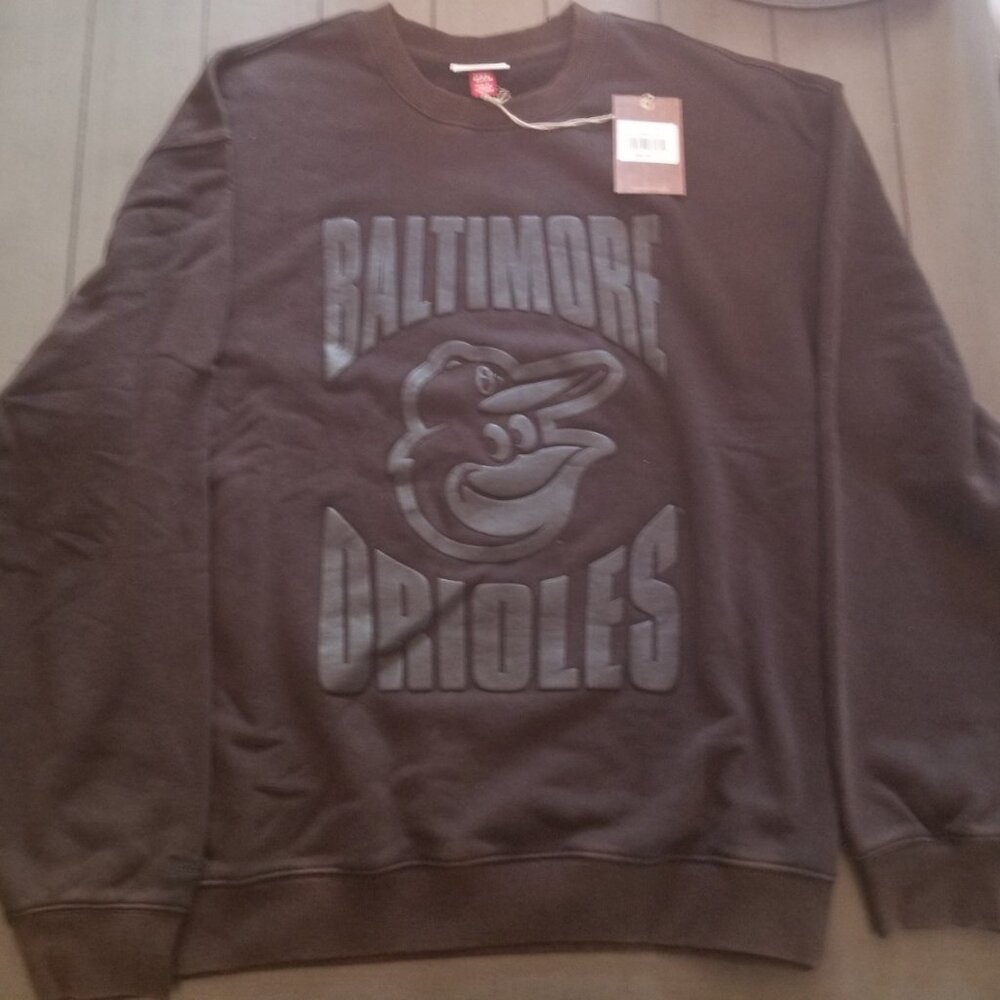 Mitchell & Ness Baltimore Orioles Pullover Sweatshirt-Black